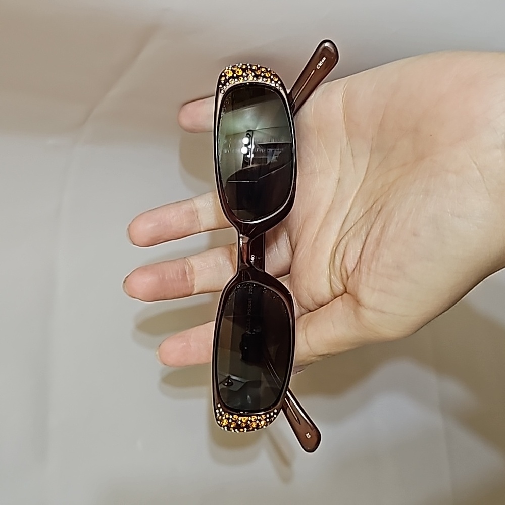 Fossil Dazzle sunglasses brown embellished y2k oval